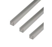GAH-Alberts 498375 473877 Lot de 3 profilés en U en aluminium anodisé argenté 1000 x 20 x 20 mm
