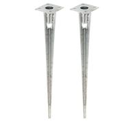 GAH-Alberts 663643 658670 Douille de sol à enfoncer pour poteaux de clôture en acier galvanisé à chaud Longueur 750 mm Pour poteaux Ø 38 mm Lot de 2
