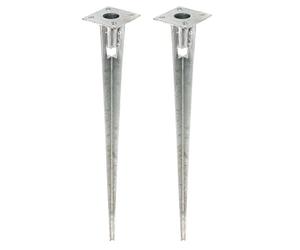 GAH-Alberts 663643 658670 Douille de sol à enfoncer pour poteaux de clôture en acier galvanisé à chaud Longueur 750 mm Pour poteaux Ø 38 mm Lot de 2