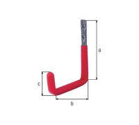 GAH Alberts Crochet mural en forme de U en caoutchouc rouge 115 mm acier brut galvanisé 18 mm - 802165