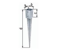 GAH Alberts Douille d'impact au sol a101xb101xc101xc150xd900mm STA non traité TZN GAH Quantité:1