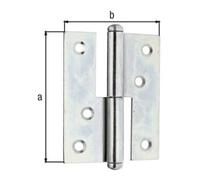 GAH Alberts GAH Alberts Charnière de levage de porte angulaire, L65xH80mm galvanisée Quantité:1