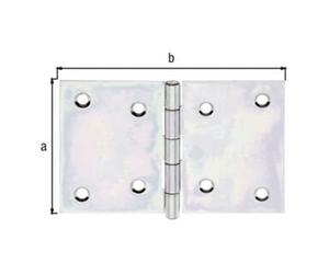 GAH Alberts GAH Alberts Charnière de porte large, L128xH81mm avec goupille inox, zingue sendzimir Quantité:1