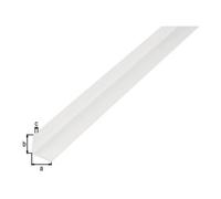GAH Alberts GAH Alberts Profilé d'angle, branches lisses, non percé L2000 x l15 x H1, 2x S1, 2mm plastique blanc Quantité:1
