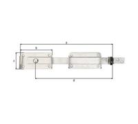 Alberts 326012 Fermeture pour portail double | acier inoxydable | 327 x 52 mm