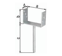 GAH Alberts Poutre en U avec ancrage en béton en acier ondulé ETA-10/0210 101x100x100x200x60mm TZN Quantité:1