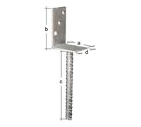 GAH Alberts Support de poteau en L GAH ETA-10/0210 80x100x200x60 mm TZN Quantité:1