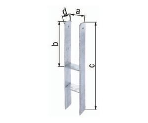 GAH Alberts Support de poteau H ETA-10/0210 121x300x600x600x60mm STA non traité TZN GAH Quantité:1