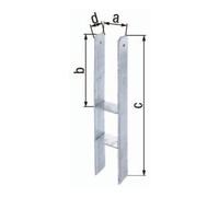 GAH Alberts Support de poteau H ETA-10/0210 81x300x600x600x60mm STA brut TZN GAH Quantité:1