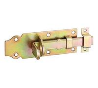 GAH-Alberts Verrou de box ou targette droit, pêne plat avec gâche fixe 100 x 44 mm Surface galvanisée à chaud (Jaune)