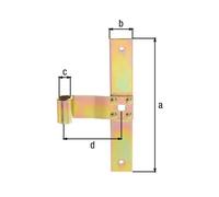 Alberts 313548 Penture du milieu | droite, bout droit | passivée | gond Ø13 mm | taille 200 x 30 mm