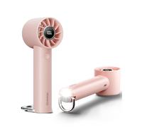Gaiatop ventilateur à main turbo avec lampe torche et base à clip, mini ventilo portable, ventilateur de voyage rechargeable pour maison, bureau, extérieur et , cadeau pour femmes et hommes,Rose