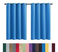 GAIFNAG Lot de 1 Rideau Occultants Isolant 160 x 250 cm Bloquer Lumiere, Rideau Phonique Anti Bruit Anti Froid Rideau Voilage Blanc pour Chambre Fenêtre Salon Coucher, Bleu Ciel