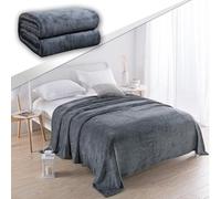 GAIFNAG Plaid Canapé Polaire, Classic Couette Lestée 130 x 160 cm Flanelle Doux et Chaud, Lavable et Parfaite Plaid Polaire Poil, Plaid Canape pour Femme, Homme, Animal, Famille, Gris Foncé