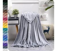 GAIFNAG Plaid Polaire, Couverture Polaire Flanelle 80 x 180 cm Flanelle Doux et Chaud, Lavable et Parfaite Couverture Lestée pour Adulte pour Femme, Homme, Animal, Famille, Gris Clair