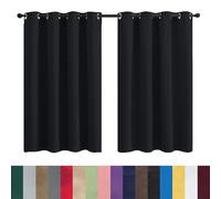 GAIFNAG Rideau à Oeillets, Lot de 1 Rideaux 180 x 70 cm 100% Polyester/Décoration/Anti Bruit/Lavable Rideau Occultant Thermiques pour Porte Fenetre Dressing Salon, Noir