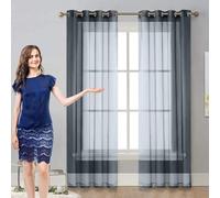 GAIFNAG Rideau Décoratif à Œillets Argentés 120 x 205 cm Oeillets Isolation Lumiere Anti UV Decoration Rideau Occultant à Oeillets pour Porte Fenetre Dressing Salon, Gris