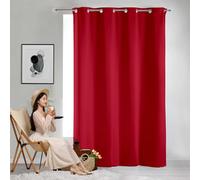 GAIFNAG Rideau Occultant à Oeillets 160 x 240 cm 100% Polyester/Décoration/Anti Bruit/Lavable Rideau Occultant, Rideaux Anti Froid, pour Porte Fenetre Dressing Salon, Rouge