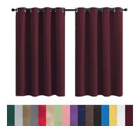 GAIFNAG Rideau Occultant Blanc - Rideaux 200 x 220 cm Opaque à Oeillets Isolation Lumiere Anti UV Decoration Rideaux pour Salon et Chambre pour Mariage de Noël Chambre, Vin Rouge