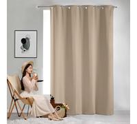 GAIFNAG Rideau Occultant - Décoration de Fenêtre 100 x 250 cm Opaque à Oeillets Isolation Lumiere Anti UV Decoration avec Oeillets Rideaux en Lin pour Porte Fenetre Dressing Salon, Kaki