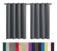 GAIFNAG Rideau Occultant Lot de 1 80 x 70 cm 100% Polyester/Décoration/Anti Bruit/Lavable Rideaux Anti Mouche pour Porte Exterieur pour Chambre Fenêtre Salon Coucher, Gris Foncé