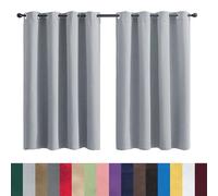 GAIFNAG Rideau Occultant - Rideaux Isolation Thermique 80 x 240 cm Bloquer Lumiere, Rideau Phonique Anti Bruit Anti Froid Blanc Voilage à Oeillet Rideau Semi pour Mariage de Noël Chambre, Gris