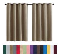 GAIFNAG Rideau Occultant Thermique Isolant Anti Froid 80 x 200 cm Bloquer Lumiere, Rideau Phonique Anti Bruit Anti Froid Rideau Blanc Draperies à Oeillets pour Mariage de Noël Chambre, Jaune Sable