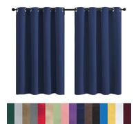 GAIFNAG Rideau Occultant Thermique Isolant Anti Froid 80 x 60 cm Bloquer Lumiere, Rideau Phonique Anti Bruit Anti Froid Blanc Voilage à Oeillet Rideau Semi pour Mariage de Noël Chambre, Bleu Foncé