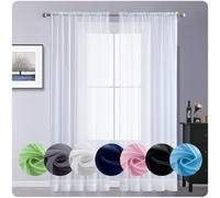 GAIFNAG Rideau Occultant Thermique Isolant Anti Froid 90 x 160 cm 100% Polyester/Transparent Intérieurs Rideaux et Draperies Intérieurs à Oeillets pour Chambre Fenêtre Salon Coucher, Blanc