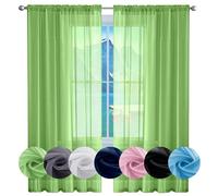 GAIFNAG Rideau Salon - Rideau Occultant Thermiques 50 x 200 cm Décoration de Fenêtre/Lavable Rideaux Salon Moderne, Lot de 1 Rideaux pour Mariage de Noël Chambre, Vert Tendre