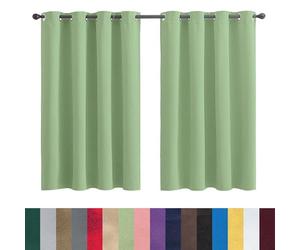 GAIFNAG Rideau Salon - Rideau Occultant Thermiques 80 x 50 cm 100% Polyester/Décoration/Anti Bruit/Lavable Occultant Rideau Chambre pour Chambre Fenêtre Salon Coucher, Vert Tendre