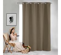 GAIFNAG Rideau Thermique Isolant Anti Froid 100 x 220 cm Bloquer Lumiere, Rideau Phonique Anti Bruit Anti Froid Voilage Rideau - Rideau Blanc pour Mariage de Noël Chambre, Jaune Sable