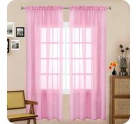 GAIFNAG Rideaux Balcon Fenêtre Cuisine 70 x 200 cm Décoration de Fenêtre/Lavable Oeillets Rideaux Salon, Rideau Anti Moustique pour Porte Fenetre Dressing Salon, Rose