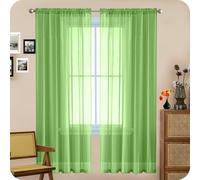 GAIFNAG Rideaux Balcon Fenêtre Cuisine 70 x 90 cm Isolation Lumiere Anti UV Decoration Rideau Thermique Isolant Anti Chaleur pour Chambre Fenêtre Salon Coucher, Vert Tendre