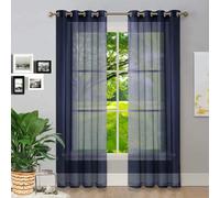 GAIFNAG Rideaux Balcon Fenêtre Cuisine 80 x 150 cm Décoration de Fenêtre/Lavable Rideau Occultant - Rideaux Isolation Thermique pour Mariage de Noël Chambre, Bleu Foncé