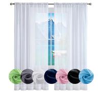 GAIFNAG Rideaux Occultants Isolant Thermique Anti Froid 60 x 140 cm 100% Polyester/Transparent Intérieurs Oeillets Rideaux Salon, Rideau Anti Moustique pour Mariage de Noël Chambre, Blanc