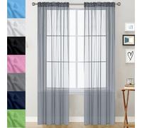 GAIFNAG Rideaux Voilages à Oeillets pour Fenêtre 120 x 200 cm Isolation Lumiere Anti UV Decoration Rideaux et Draperies Intérieurs Décoratif pour Chambre Fenêtre Salon Coucher, Gris Clair