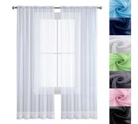GAIFNAG Rideaux Voilages à Oeillets pour Fenêtre 90 x 120 cm Isolation Lumiere Anti UV Decoration Rideau Thermique Isolant Anti Froid pour Chambre Fenêtre Salon Coucher, Blanc