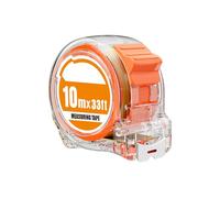 GAILY YOUTH Mètre ruban à double échelle avec étui transparent, ruban rétractable pour charpentier designer, bricoleur, orange, 10 m
