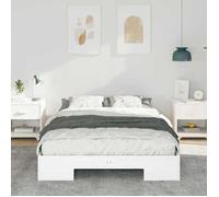 Gain de place@Lit simple，Lit adulte - Cadre de lit - Blanc - 140x190 cm - 1 personne_023161 - 1parcel