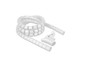 Gaine annelée DeLOCK 18842 en polyéthylène blanc, diamètre 30 mm avec outil de pose pour câbles, réutilisable