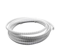 Gaine Cable Informatique Souple, Gaine tressée isolée Extensible 2/4/6/8/10 mm, Presse-étoupe en Pet serré, Manchon de câble Protection Haute densité(White Silver,6mm)
