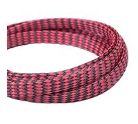 Gaine Cable Manchon de câble en Maille Coton PP/Pet/Tresse Nylon, Manchons Anti-Choc Souples, Gaine Extensible isolée 4 à 12mm(Red Black,4mm 25meter)