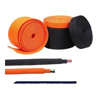 Gaine Cable Manchon de câble tressé 1~50m, Tube thermorétractable, Isolation Ignifuge, Gaine rétractable, Protection l'organisateur Fil(Black,8mm,50 Meters)