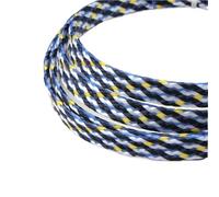 Gaine Cable Manchon de câble tressé Extensible 1 à 50m, enveloppe Fil Flexible 4, 8 et 12mm, Gaine Harnais Ligne Protection isolée(Black Yellow White,08mm,5 Meters)