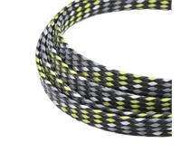 Gaine Cable Manchon de câble tressé Extensible 1 à 50m, enveloppe Fil Flexible 4, 8 et 12mm, Gaine Harnais Ligne Protection isolée(Yellow White Grey,04mm,5 Meters)