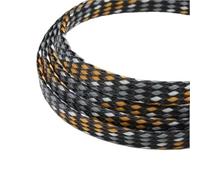 Gaine Cable Manchon de câble tressé Extensible 1 à 50m, enveloppe Fil Flexible 4, 8 et 12mm, Gaine Harnais Ligne Protection isolée(Orange White Grey,12mm,20 Meters)
