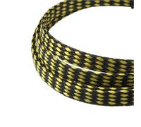 Gaine Cable Manchon de câble tressé Extensible 1 à 50m, enveloppe Fil Flexible 4, 8 et 12mm, Gaine Harnais Ligne Protection isolée(Yellow Black,04mm,20 Meters)