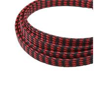 Gaine Cable Manchon de câble tressé Extensible 1 à 50m, enveloppe Fil Flexible 4, 8 et 12mm, Gaine Harnais Ligne Protection isolée(Red Balck,08mm,5 Meters)