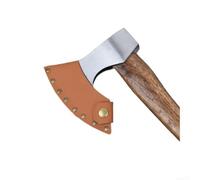 Gaine de hache en cuir marron avec renfort de rivets pour haches de camping et haches de combat russes Fermeture à bouton sécurisé Housse de protection des bords 8 x 6,5 cm (style E)